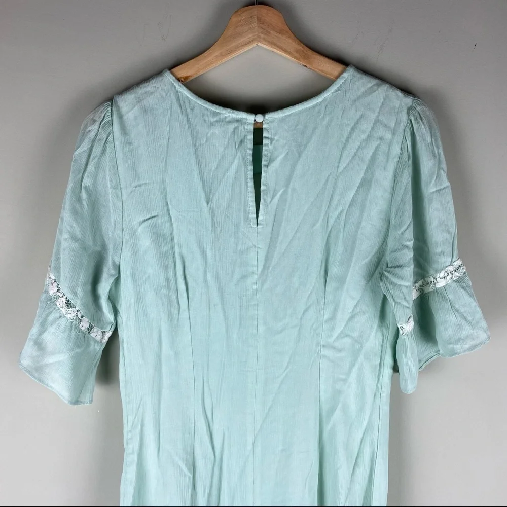Endless Rose: Cottage Core Floral Lace Prairie Flowy Midi Maxi Dress Size Medium - Picture 6 of 8